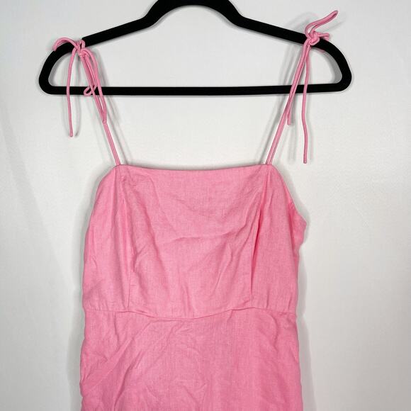 Old Navy S Pink Fit and Flare Tie Shoulder Mini Cami Dress Sparkle Berry Square - Picture 3 of 12